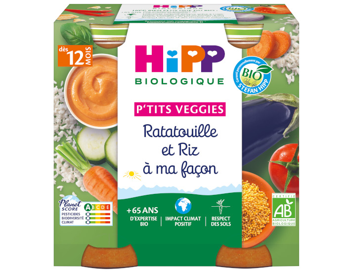 Plat bébé dès 18 mois petites lasagnes aux légumes Bio HIPP BIOLOGIQUE