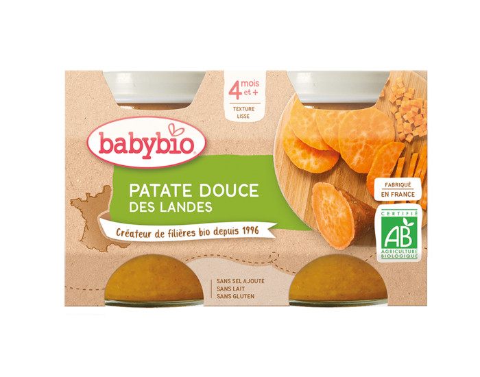 BABYBIO Mes Lgumes - 2x130g Patate Douce - 4 mois