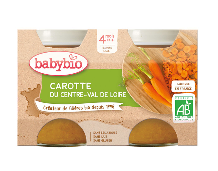 Babybio petits pots bébé Carotte Bio - Alimentation dès 4 mois