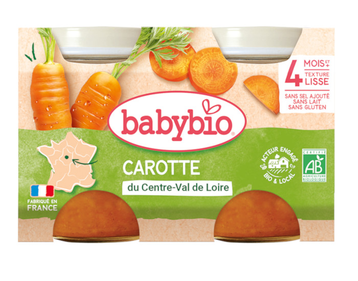 BABYBIO Mes Lgumes - 2x130g Carotte - 4 mois