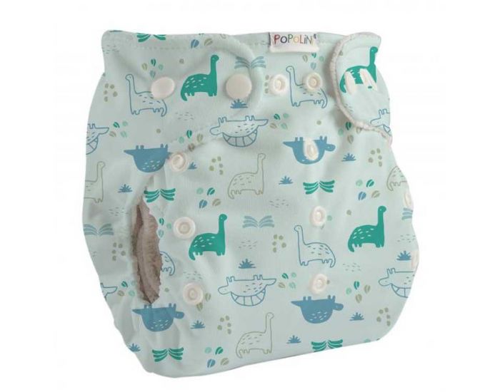 POPOLINI Couche Lavable TE2 - SNAP2FIT - Taille Unique (4-15kg) - Dino 