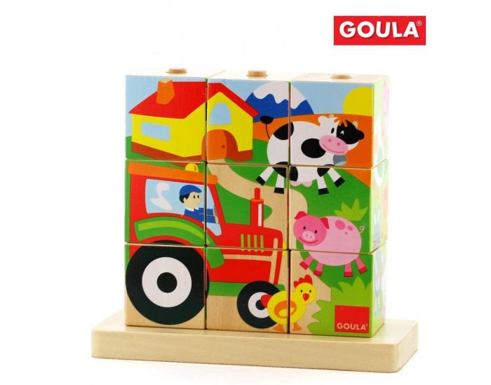 GOULA Puzzles Cubes Ferme - D�s 3 ans 