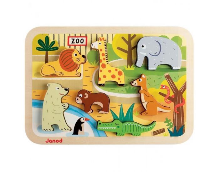 JANOD Chunky Puzzle 3D Zoo - D�s 12 mois
