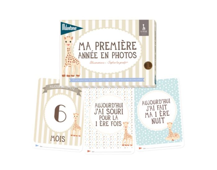 MILESTONE Cartes souvenirs - Ma premi�re ann�e Sophie la Girafe