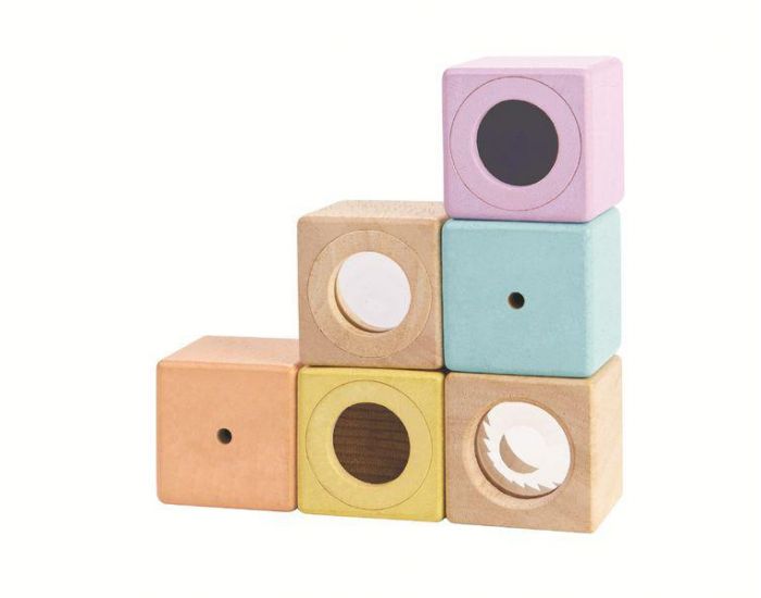 PLAN TOYS Blocs sensoriels pastel - D�s 12 mois