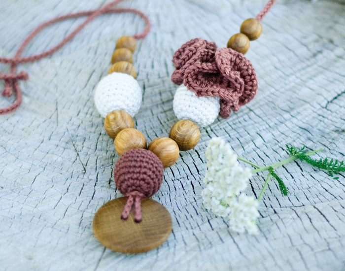 KANGAROO CARE Collier d'Allaitement et de Portage - Flower Mama Milk and Chocolate