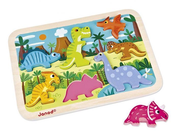 JANOD Chunky Puzzle Dinosaures - D�s 12 mois