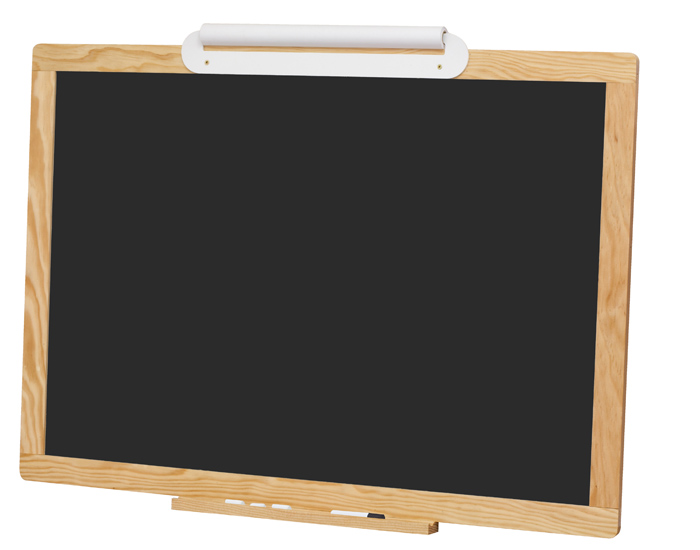 JB BOIS Tableau Mural Craie/Feutre avec Bobine Papier - 75 x 56 cm - Ds 3 ans