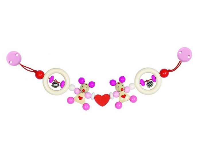 HEIMESS Cha�ne Poussette Souris - Rose - D�s 12 mois