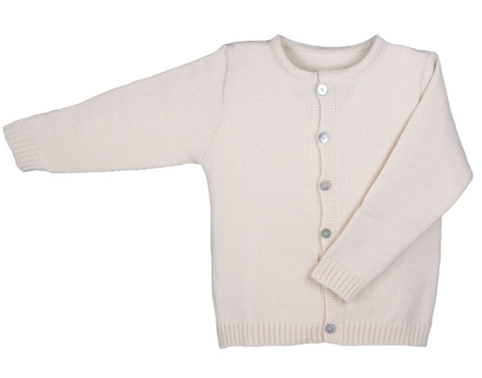 IOBIO Gilet Cardigan en Laine - Ecru 
