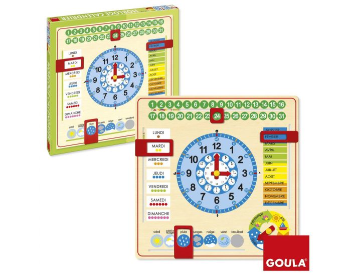 GOULA Grande Horloge Calendrier Fran�ais - D�s 3 ans 