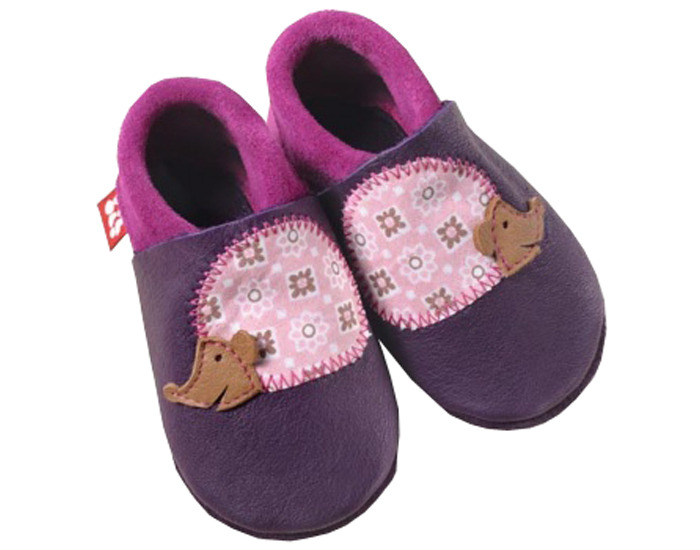 POLOLO Chaussons en Cuir - Hrisson Aubergine