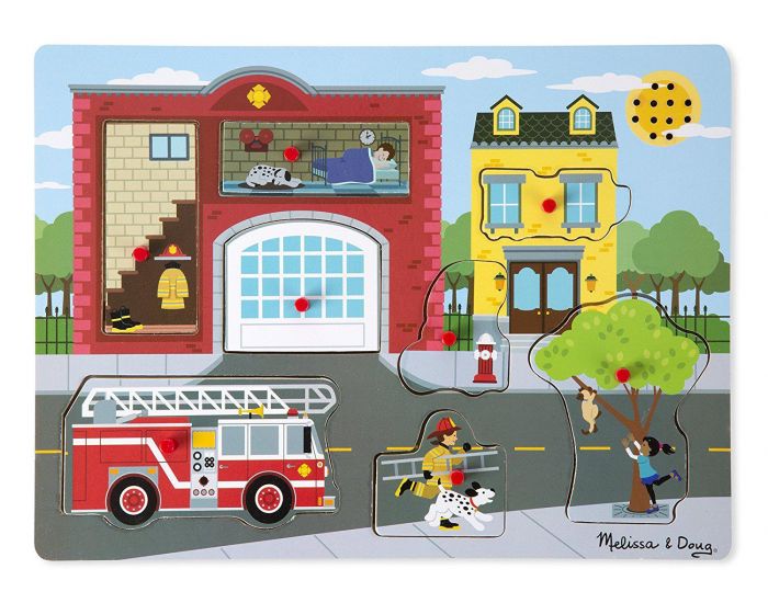 MELISSA & DOUG Puzzle Sonore - Autour de la Caserne des Pompiers - Ds 2 ans