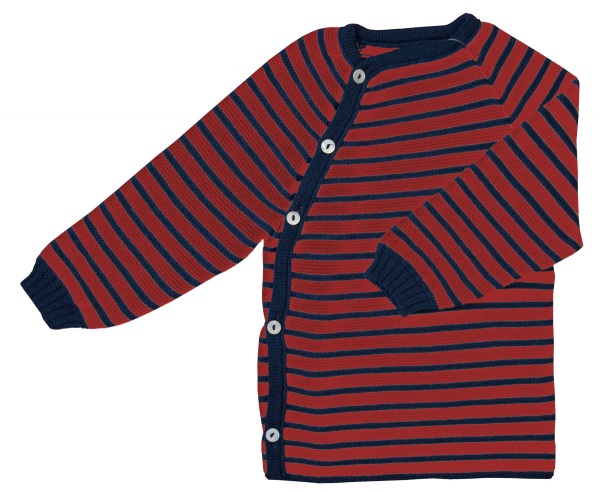 IOBIO Brassi�re Crois�e - Laine Vierge - Ray� Bleu Bordeaux