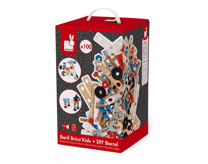 JANOD Baril Brico'Kids - 100 Pi�ces - D�s 3 ans