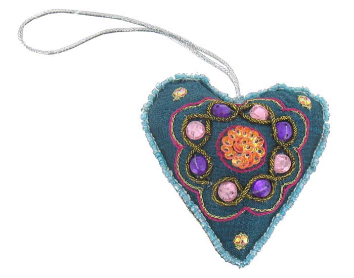 NAMASTE Coeur � Accrocher Broderie et Sequins