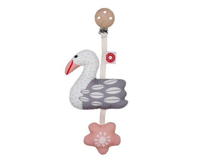 FRANCK & FISCHER Hochet � clip Tinka cygne clair- D�s la naissance