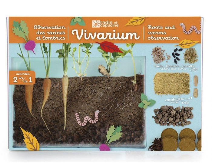 RADIS ET CAPUCINE Vivarium Observation des Racines et Vers de Terre