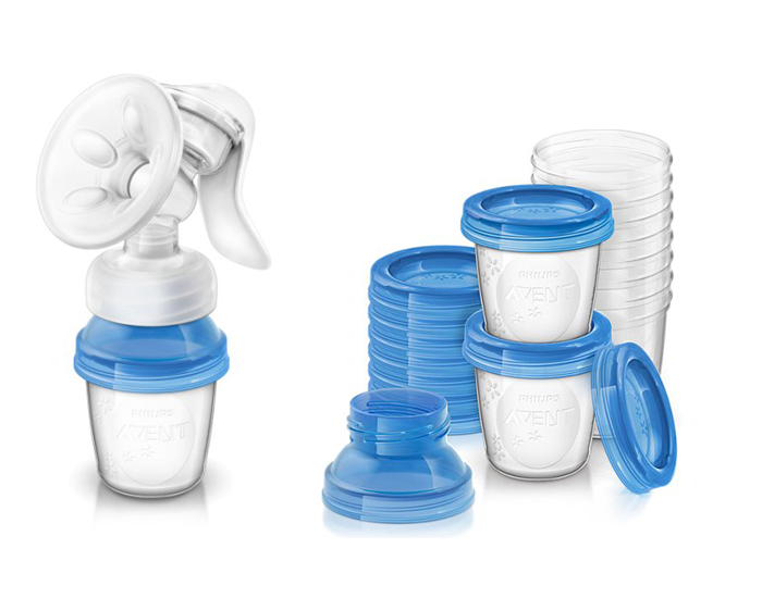 AVENT Kit Tire Lait Manuel + 10 Pots de Conservation