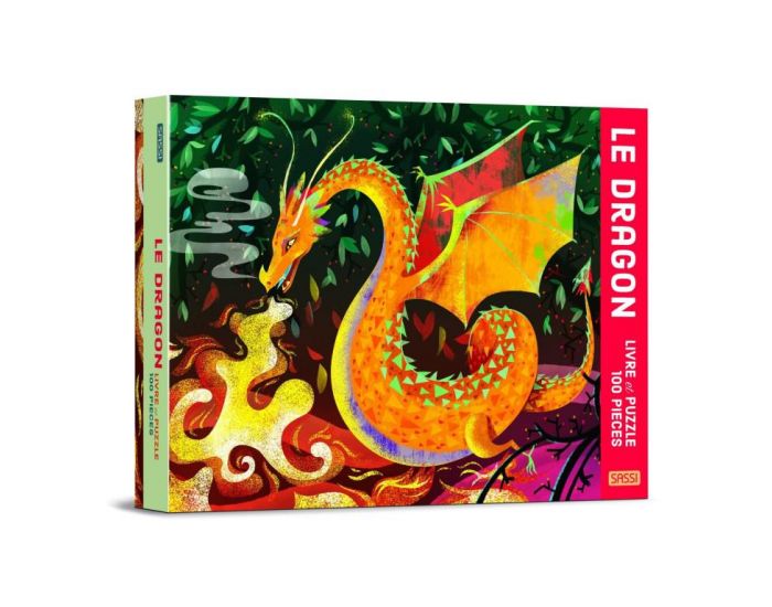 SASSI JUNIOR Le Dragon - Livre et Puzzle - 100 pices - Ds 6 Ans