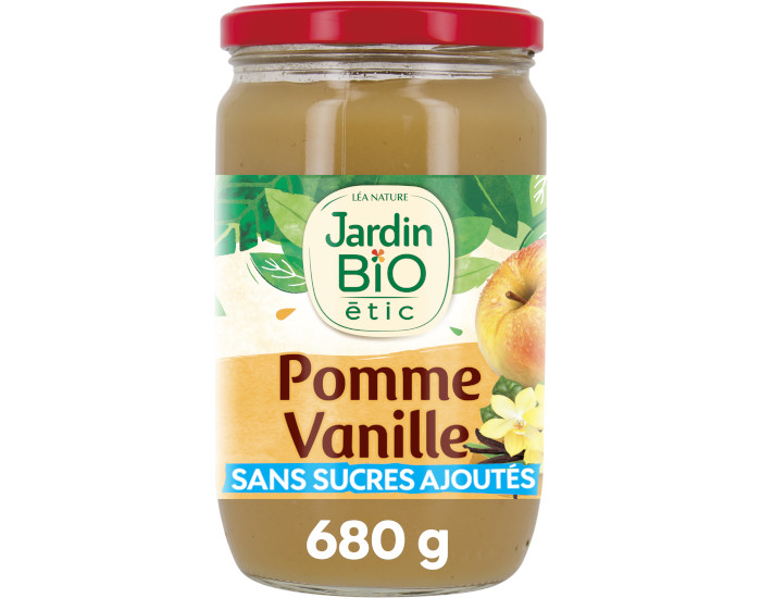 JARDIN BIO Compote Familiale Biofruits Pomme Vanille - 680 g