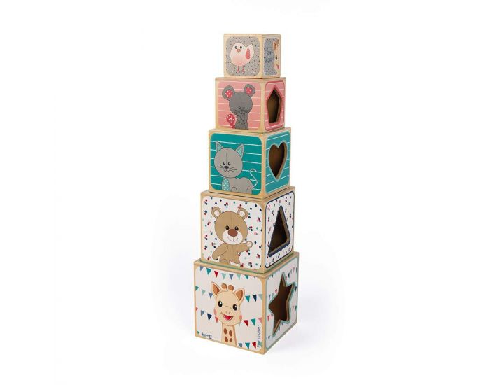 JANOD Pyramide 5 Cubes Sophie la Girafe - D�s 1 an