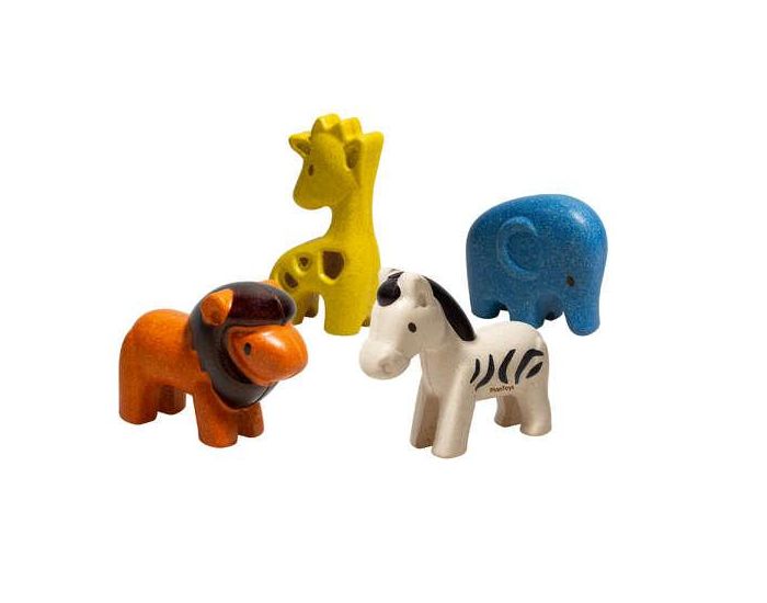 PLAN TOYS Figurines - 4 Animaux de la Savane - D�s 12 mois