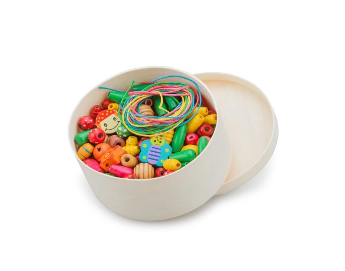 NEW CLASSIC TOYS Bote de perles en bois - 100 gr - Ds 3 ans