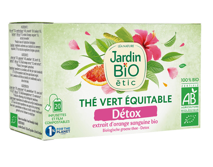 JARDIN BIO Th� Vert D�tox Saveur Orange Sanguine