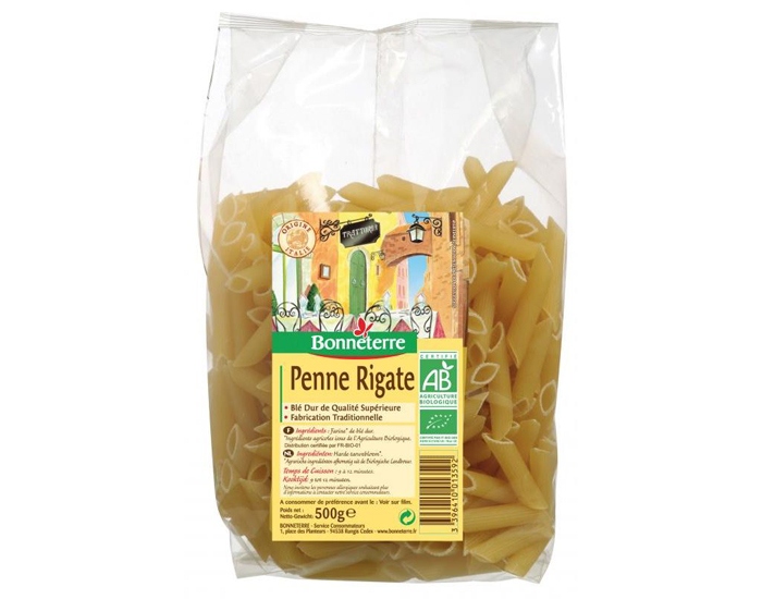 BONNETERRE Penne Rigate - Ptes Blanches - 500g