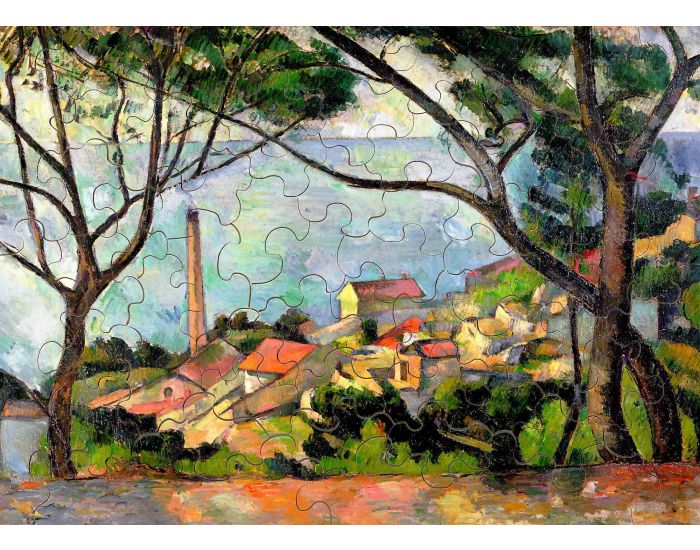MICHLE WILSON Puzzle Vue Sur l'Estaque De Paul Czanne - Ds 6 ans - 50 Pices