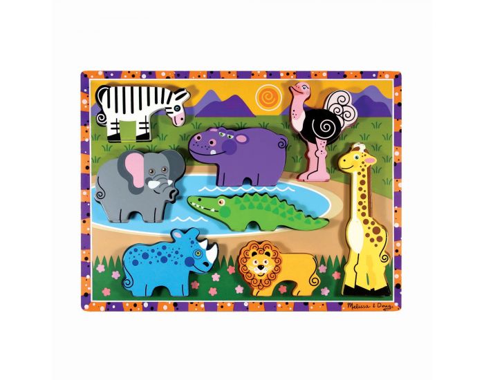 MELISSA & DOUG Chunky Puzzle Safari - Ds 2 ans