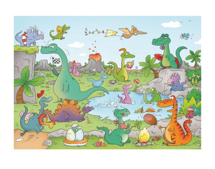 MICHELE WILSON Puzzle Les Dinosaures de Laure Cacouault - 24 Pices - Ds 4 ans 