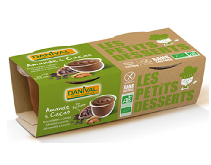 DANIVAL Dessert au Lait Vgtal - Amande Cacao - 2 x 110 g