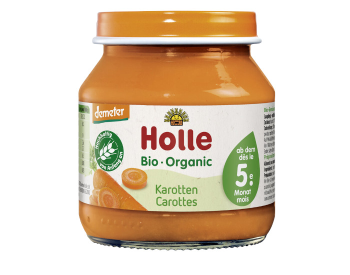 HOLLE Petit Pot Lgume - 125 ou 190 g Carottes - 5M