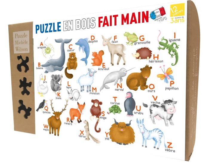 MICHELE WILSON Puzzle l'Alphabet des Animaux d'Hannah Weeks - 12 Pices - Ds 3 ans 