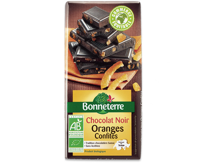 BONNETERRE Chocolat Noir Oranges Confites - 100g