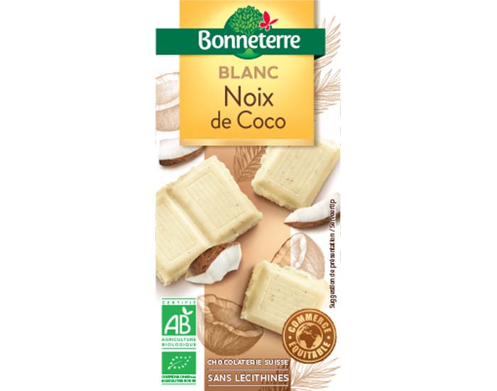 BONNETERRE Chocolat Blanc Noix de Coco - 100g