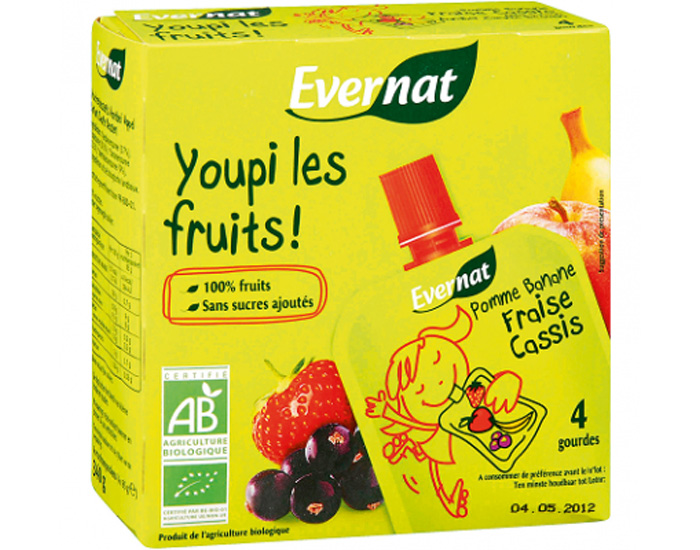 EVERNAT Youpi les Fruits Fraise Cassis - 4 x 85g