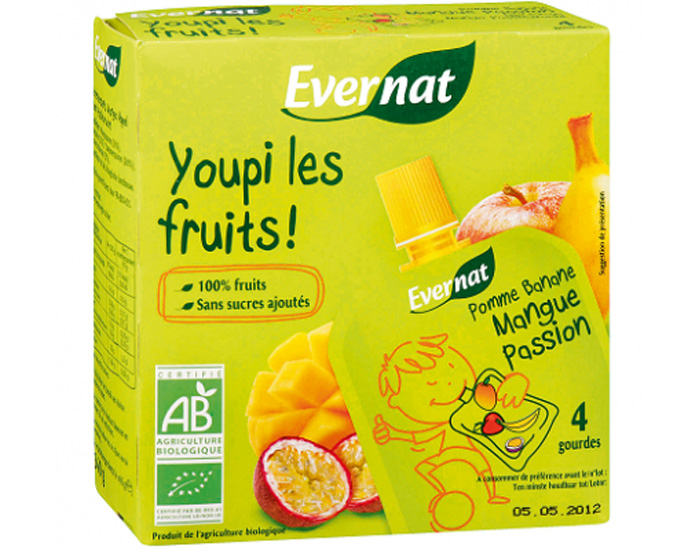 EVERNAT Youpi les Fruits Mangue Passion - 4 x 85g