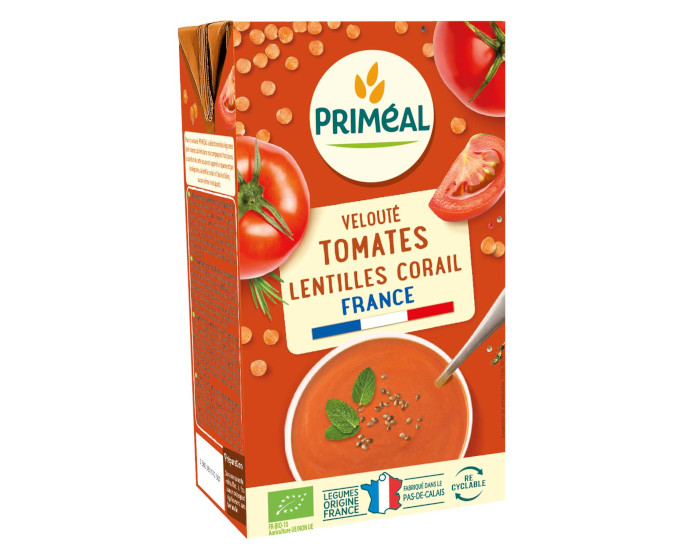 PRIMEAL Velouté Tomates et Lentilles Corail - 1 L
