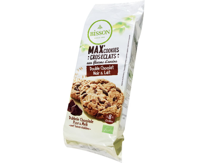 BISSON Max' Cookies Chocolat Noir et au Lait - 185 g
