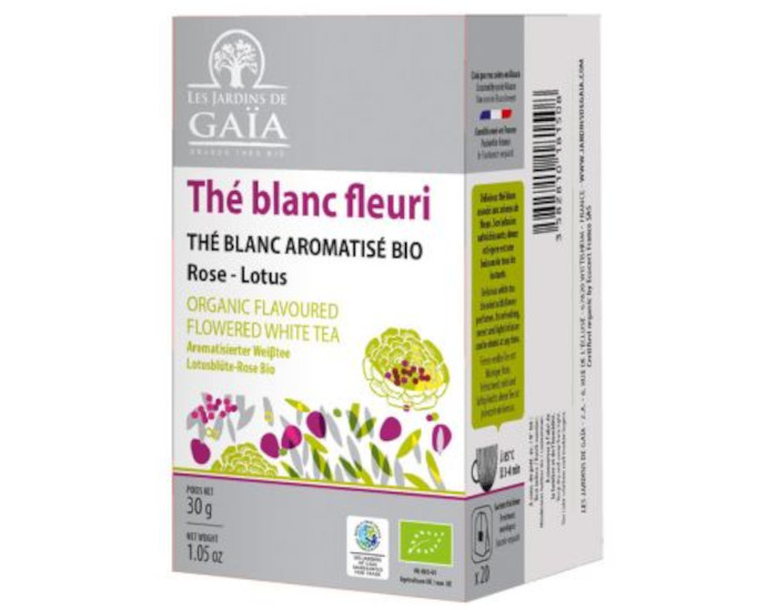 LES JARDINS DE GAIA Thé Blanc Fleuri - Infusettes