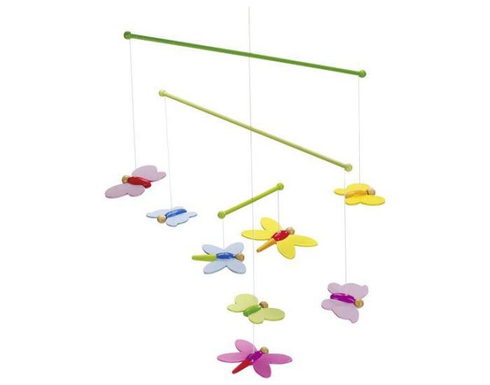GOKI Mobile en bois papillons