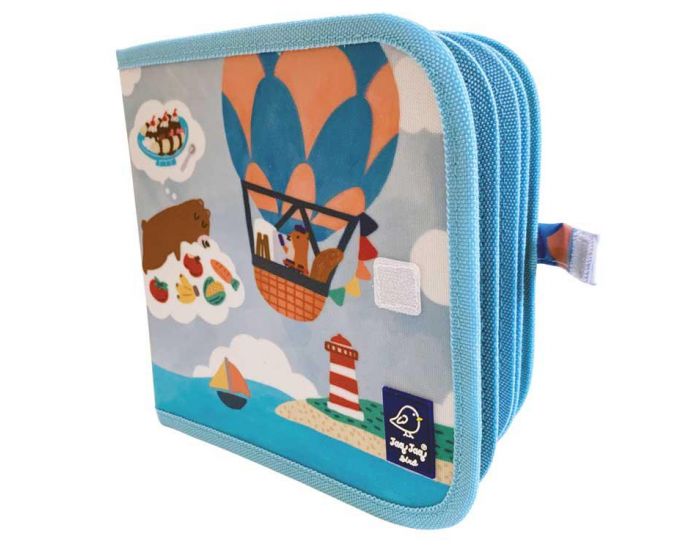 JAQ JAQ BIRD Cahier Ardoise Montgolfi�re + 4 Craies Z�ro Poussi�re - D�s 3 ans