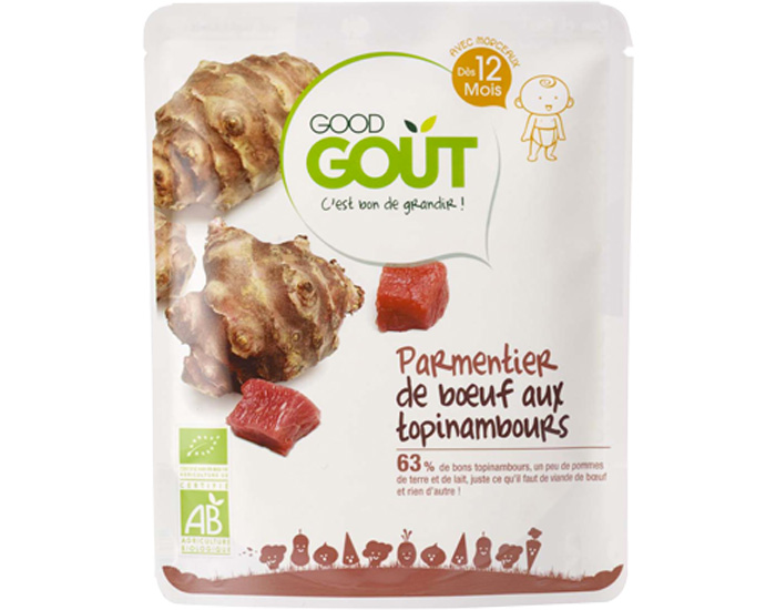 GOOD GOUT Petit Plat pour Bb 220 g - Parmentier Boeuf Topinambours - Ds 12 mois
