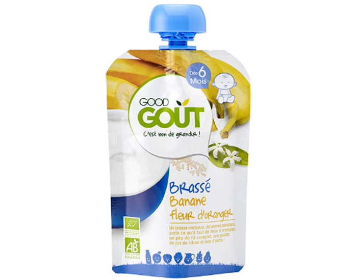 GOOD GOUT Gourde Brass Banane Fleur d'Oranger - 90g - Ds 6 mois