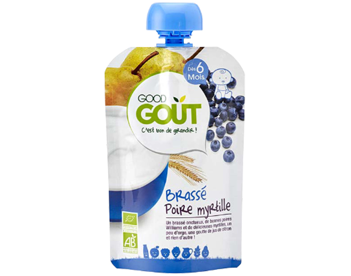 GOOD GOUT Gourde Brass Poire Myrtille - 90g - Ds 6 mois