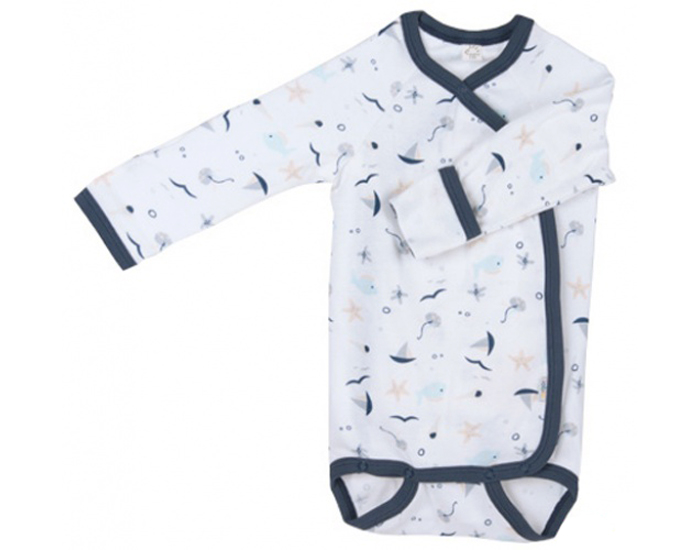 IOBIO Body Crois� Manches Longues en Coton Bio - St-Malo