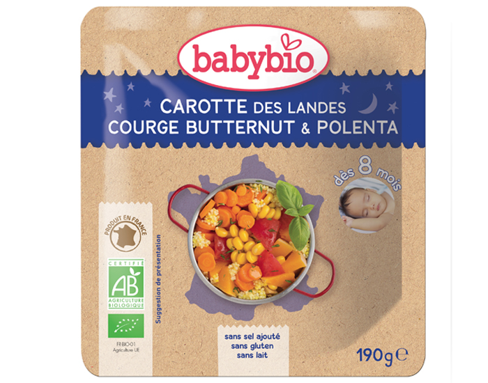 BABYBIO Sachet Menu Bonne Nuit - 190g - Ds 8 Mois